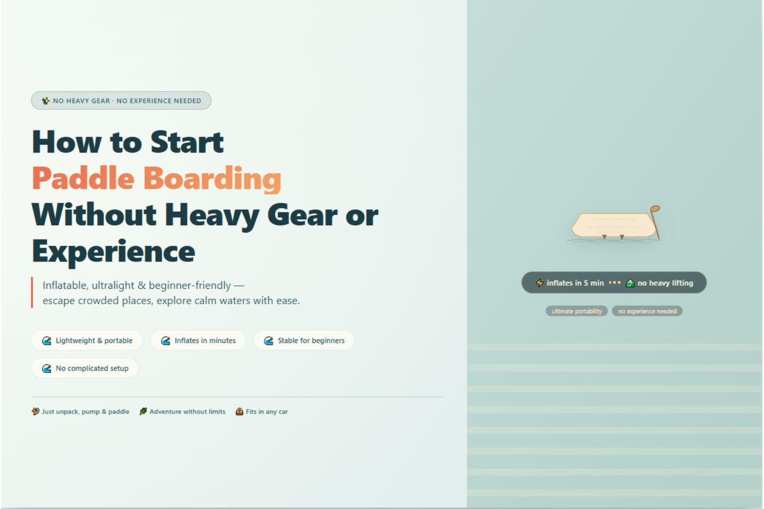 How to Start Paddle Boarding Without Heavy Gear or Experience