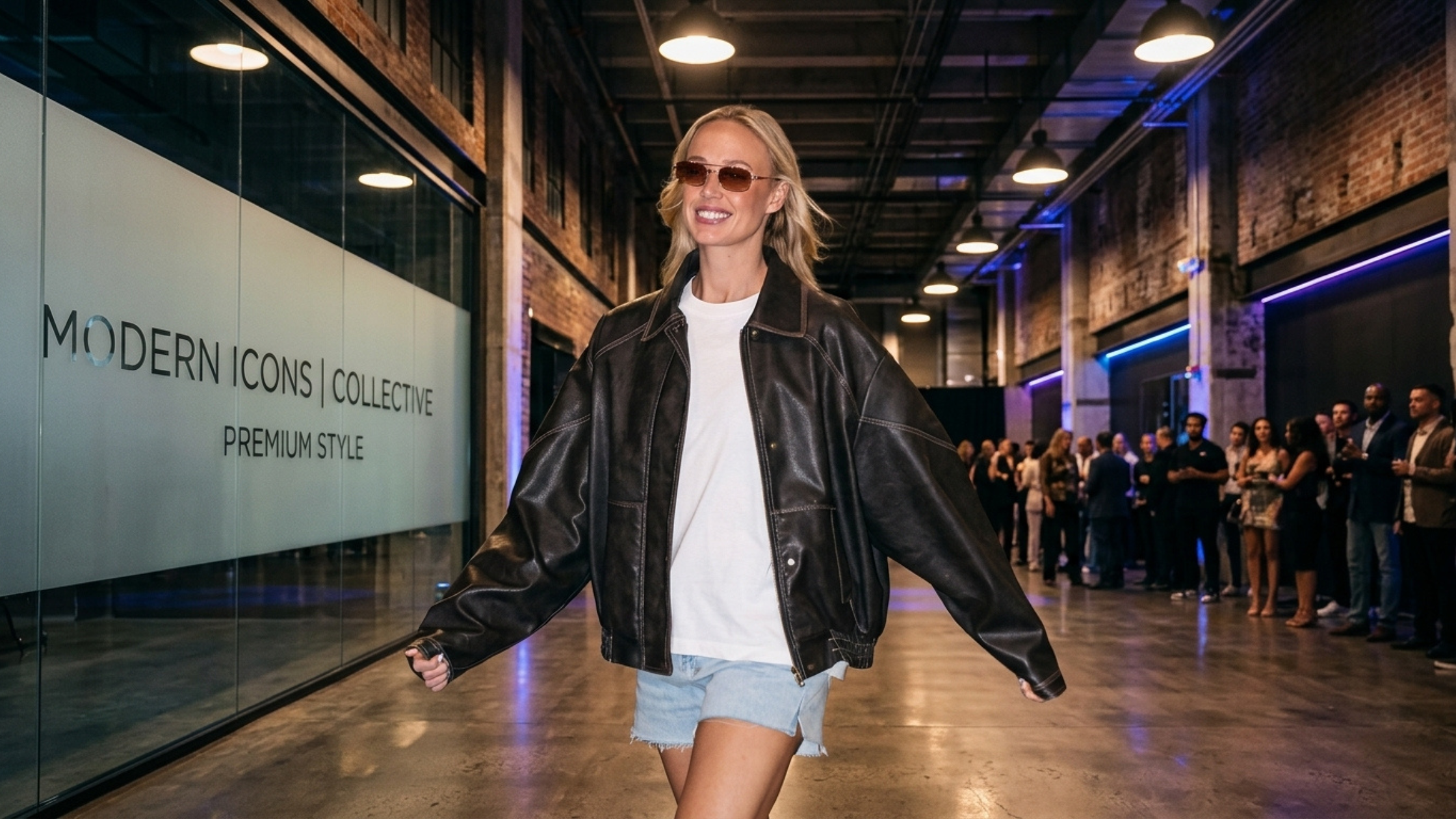 Sophie Cunningham leather bomber jacket courtside